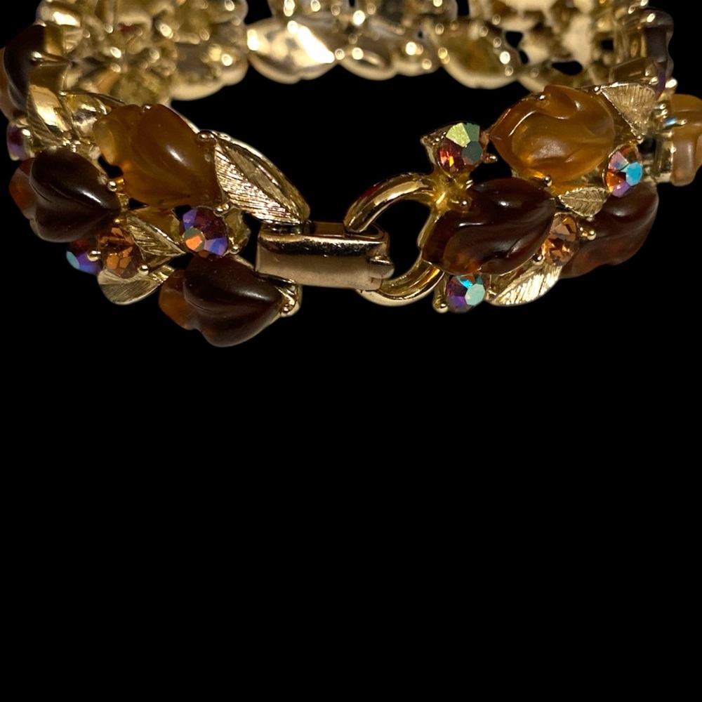 LISNER Signed Molded Jelly Lucite Brooch & Bracelet Designer Set - Vintage. - Picture 10 of 15
